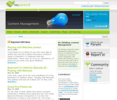 PHP开源CMS系统 Exponent CMS 2.0.4 发布 - OPEN资讯